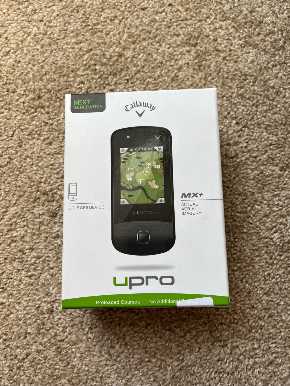 NWT Callaway Upro MX+ Golf GPS Device - Black and Green Accents